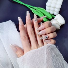 2026 Gothic charm meticulously crafted wearable nails - Valentine's Day medium square press-on false nail set. Handmade false nail pieces (size: M)