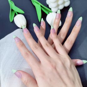 2026 Gothic Charm Press-on Nails, Valentine's Day Short Almond-shaped Press-on Fake Nail Set. Handmade Fake Nail Tips (size: S)