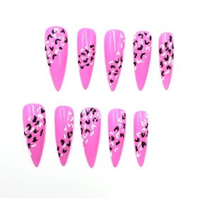 2026 Gothic-style charming press-on nails, Valentine's Day medium almond-shaped press-on false nail set. Handmade false nail pieces (size: M)