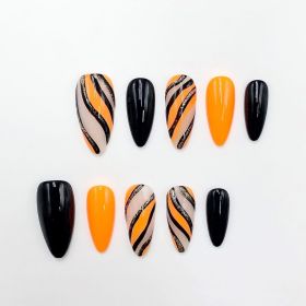 2026 Gothic Charm Press-on Nails, Valentine's Day Short Almond-shaped Press-on False Nails Set. Handmade False Nail Tips (size: S)