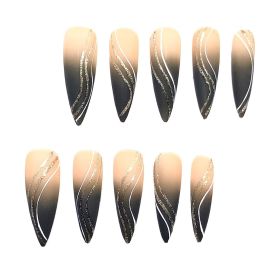 2026 Gothic Charm Wearable Nails, Valentine's Day Medium Almond-shaped Press-on False Nail Set. Handmade False Nail Tips (size: M)