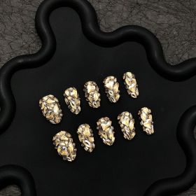 2026 Gothic charm press-on nails, Valentine's Day short almond-shaped press-on false nail set. Handmade false nail pieces (size: S)