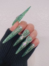 2026 Gothic charm wearable nails, Valentine's Day long almond-shaped press-on false nail set, handcrafted false nail pieces (size: S)